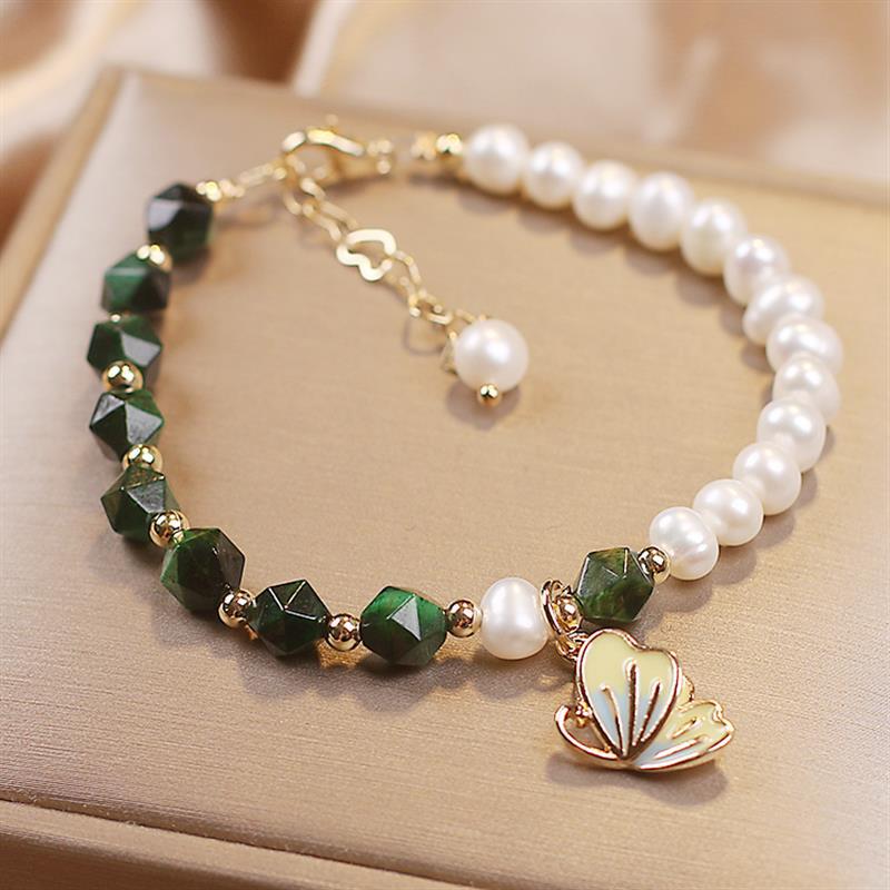 Summer Butterflies • Freshwater Pearl & Agate Bracelet