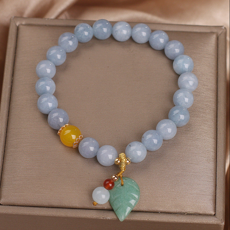 Green Leaf • Aquamarine Bracelet