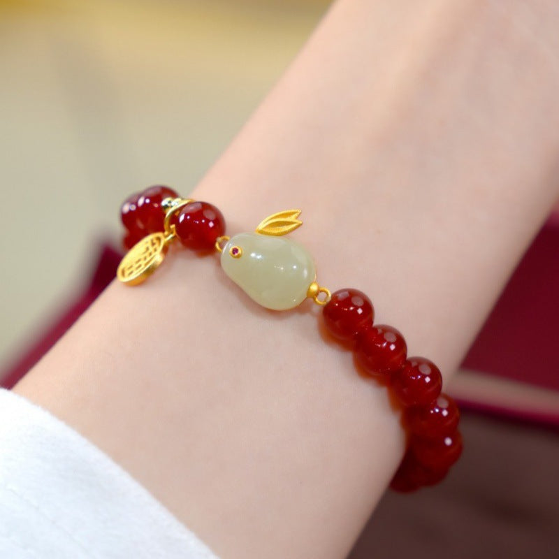 Lucky Rabbit • Natural Red Agate Bracelet