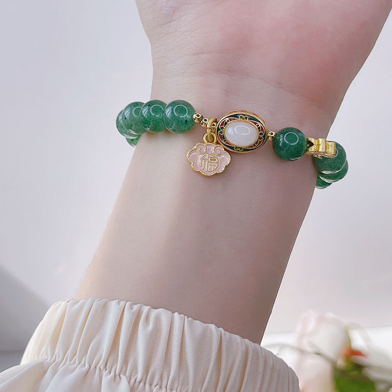 Good Luck • Strawberry Crystal Bracelet