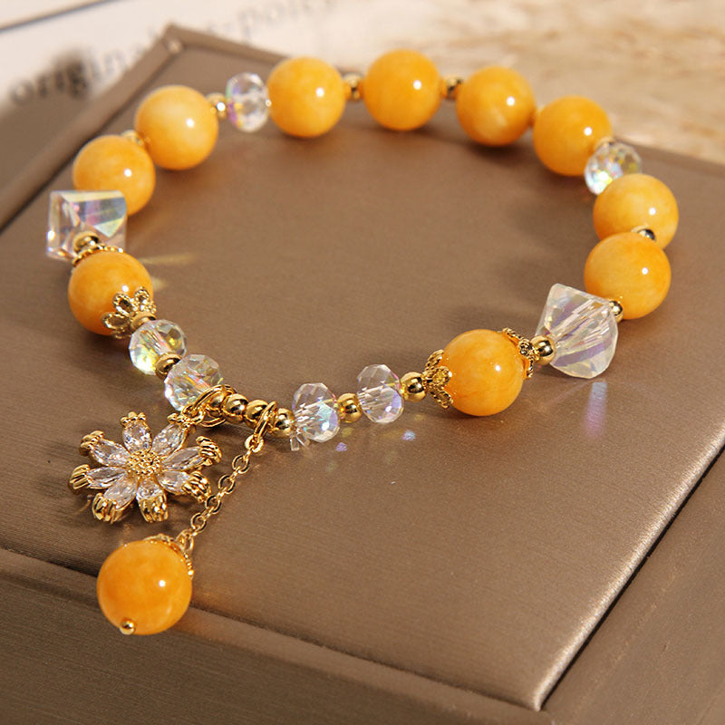 Crisantemo · Pulsera de Ágata Amarilla Natural