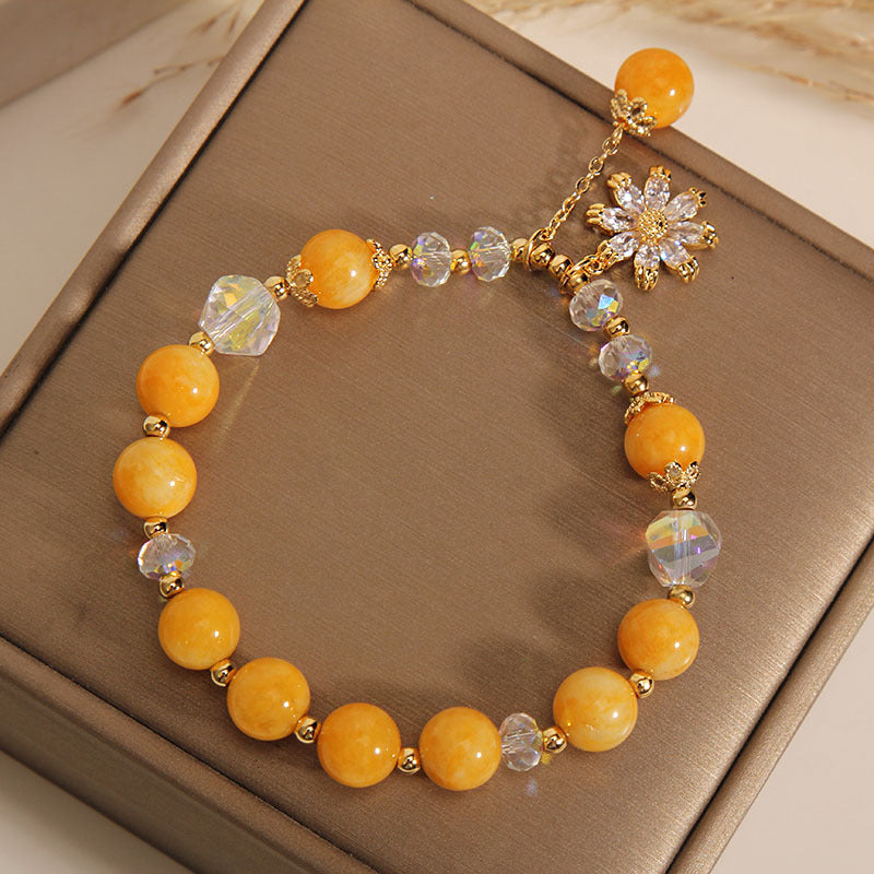 Chrysanthemum • Natural Yellow Agate Bracelet