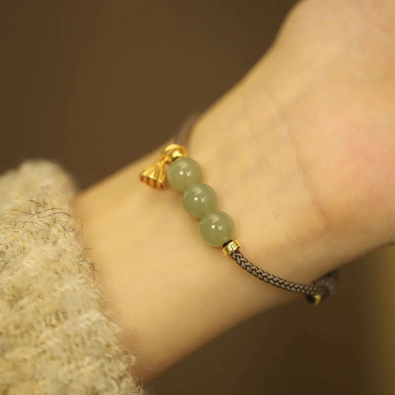 Guardian Lotus Emerald Jade stone bracelet
