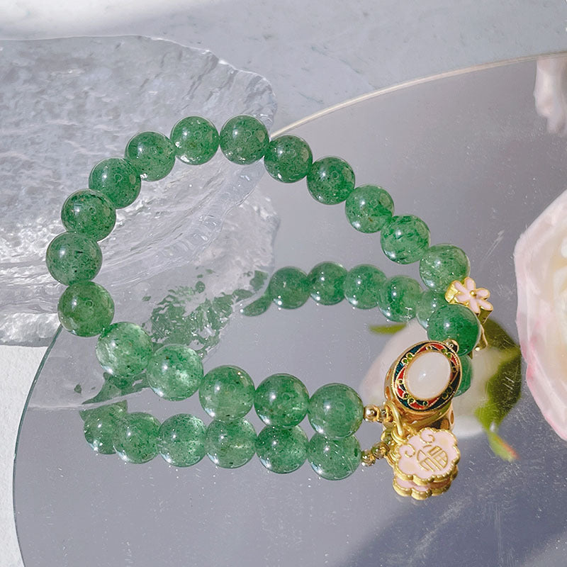 Good Luck • Strawberry Crystal Bracelet