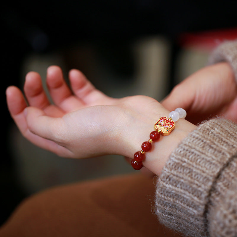 Natural Double color agate Bracelet