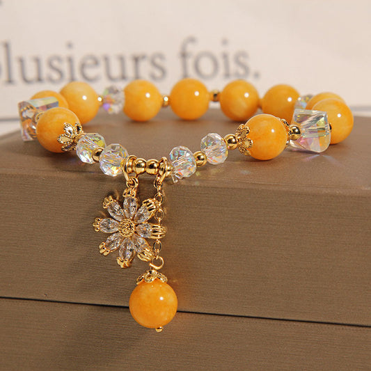 Chrysanthemum • Natural Yellow Agate Bracelet