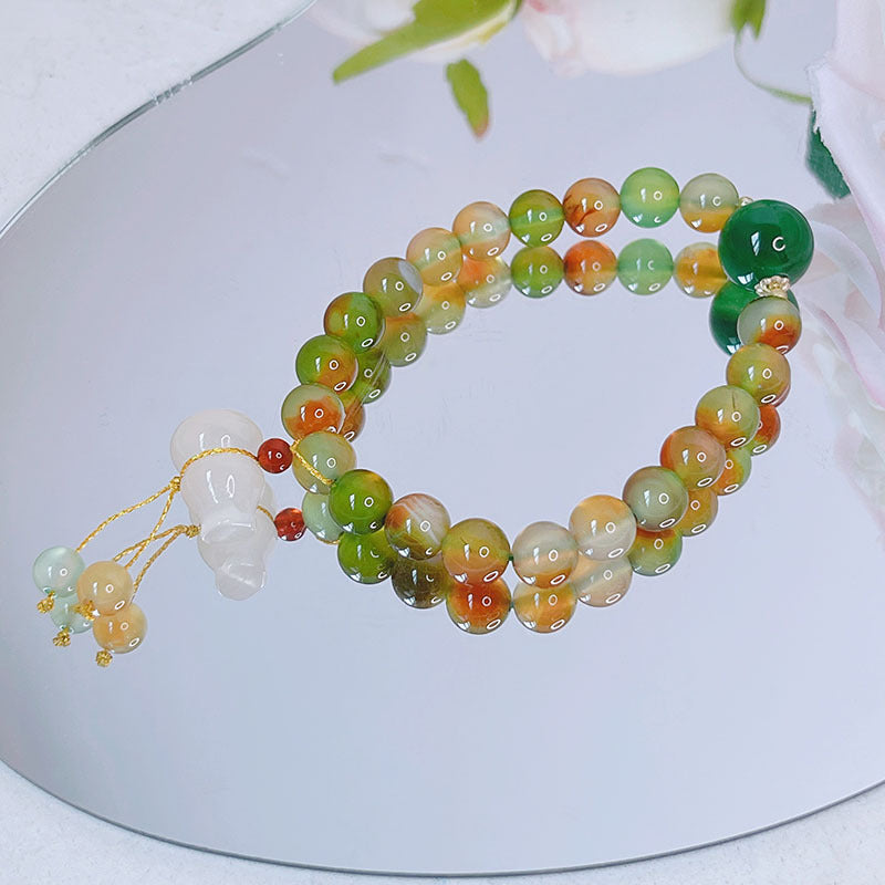 Natural Peacock Agate Bracelet