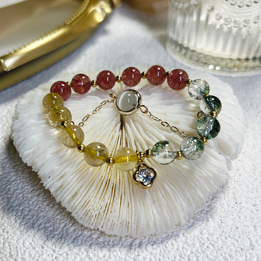 Four Leaf Clover • Aquatic Crystal Bracelet