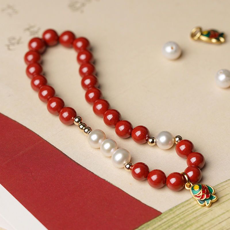 Pulsera de carpa, perlas y ágata