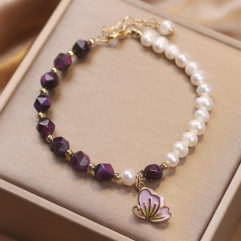 Summer Butterflies • Freshwater Pearl & Agate Bracelet