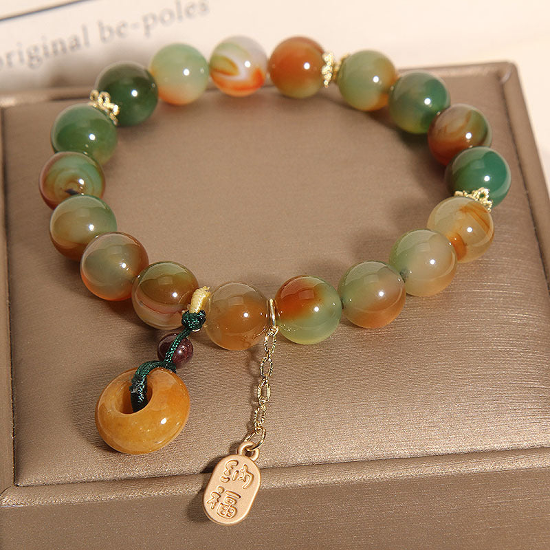 Safety clasp • Natural colorful agate bracelet