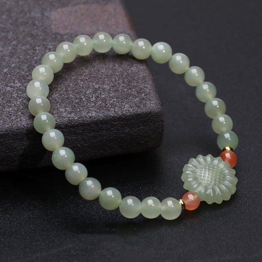Sunflower • Emerald Jade stone Bracelet
