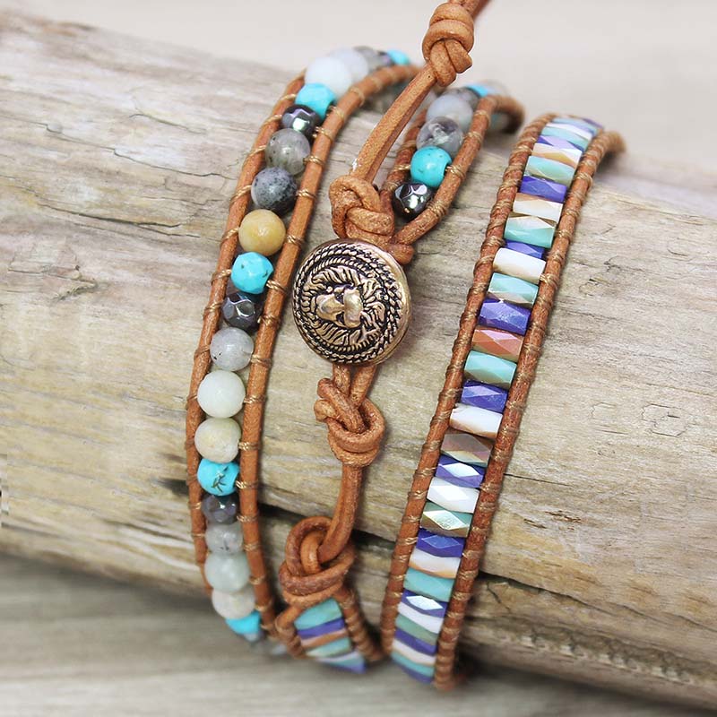 Turquoise & Jasper Wrap Bracelet