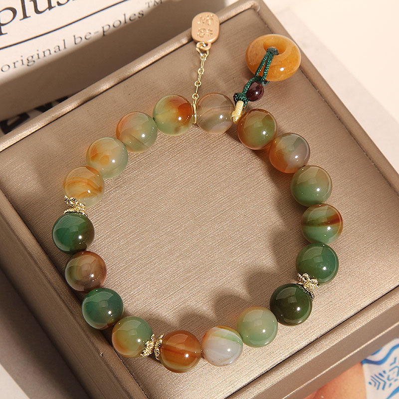 Safety clasp • Natural colorful agate bracelet