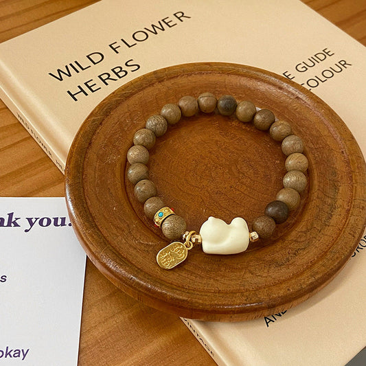 Ivory Fruit & Sandalwood Bead Bracelet