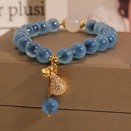 Money Bag • Blue Salt Source Agate Bracelet