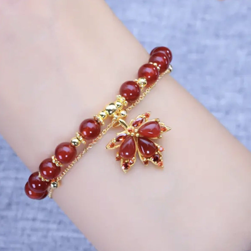 Maple Leaf • Red Agate Bracelet