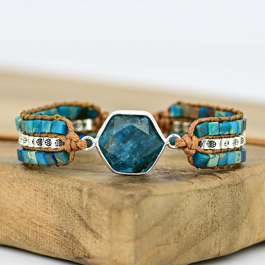 Blue Apatite Hexagon Bracelet