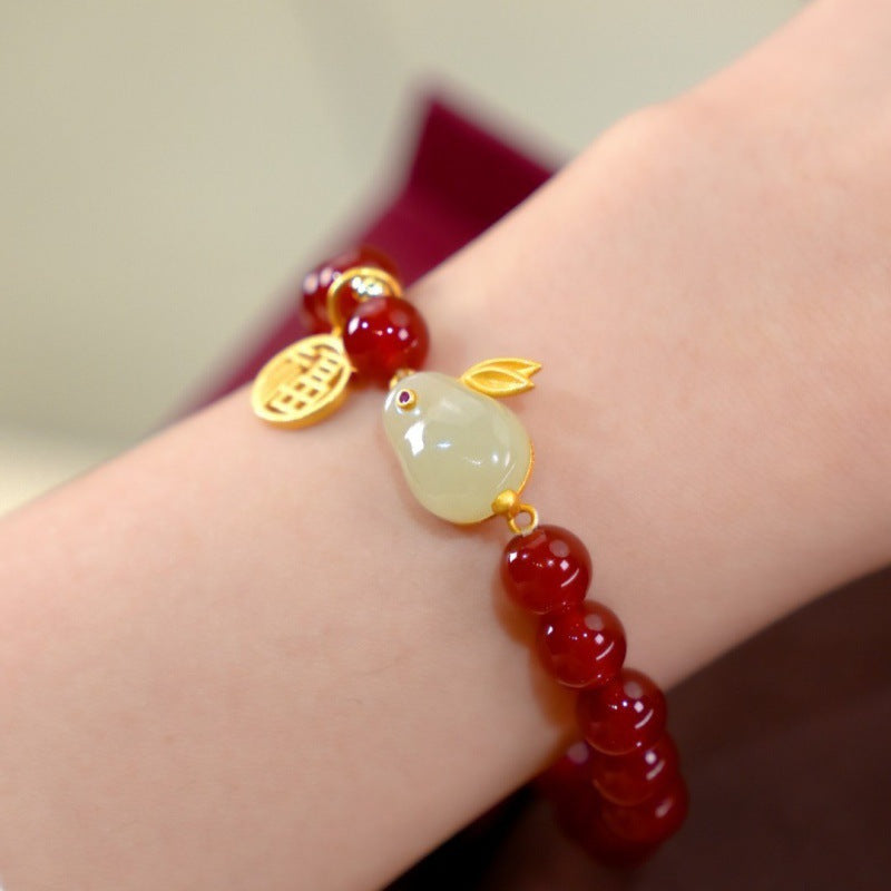 Lucky Rabbit • Natural Red Agate Bracelet