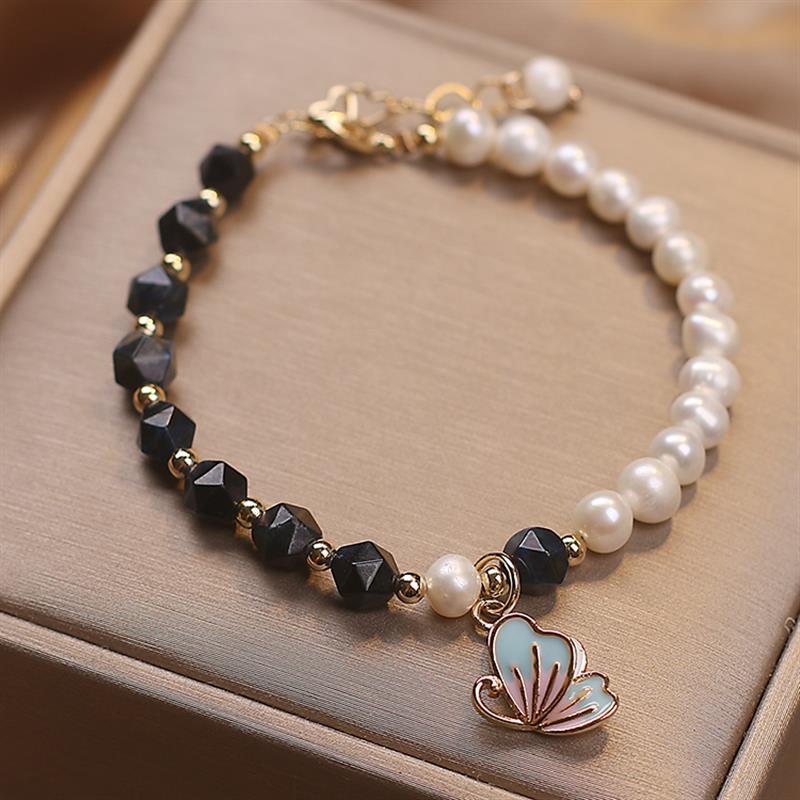 Summer Butterflies • Freshwater Pearl & Agate Bracelet