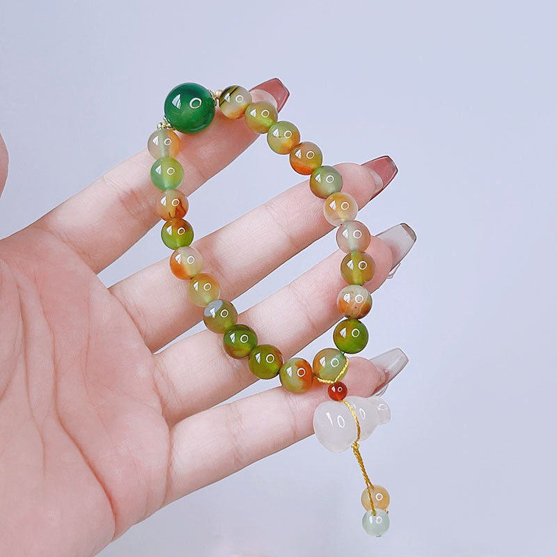 Natural Peacock Agate Bracelet