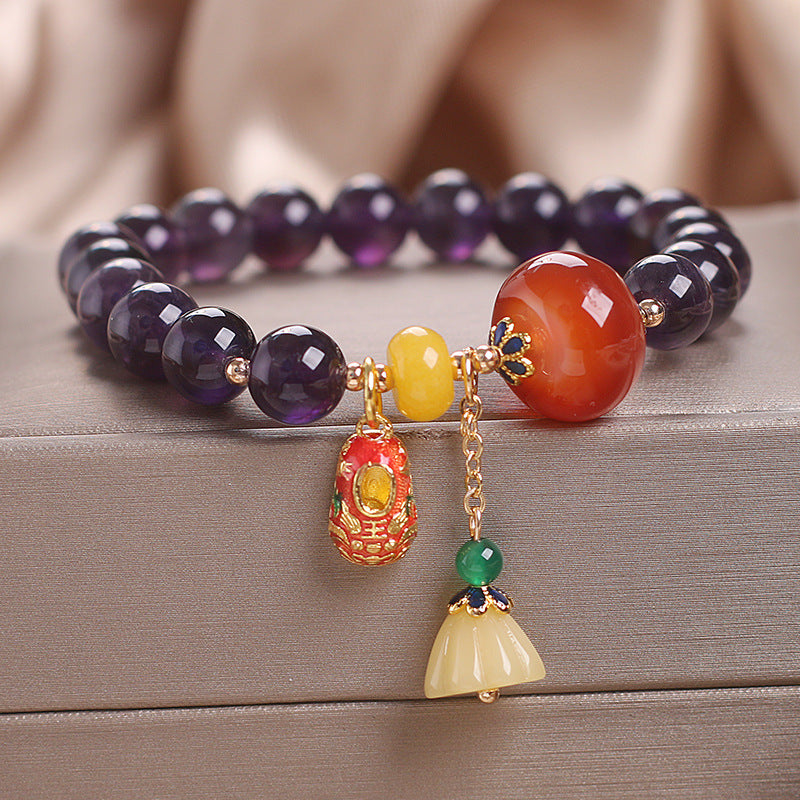 Lucky•Natural Amethyst Lotus Bracelet