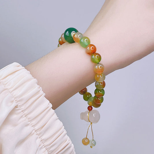 Natural Peacock Agate Bracelet