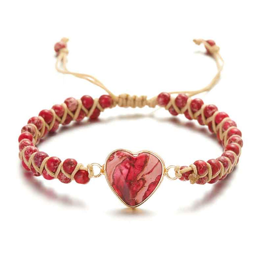 Dazzling Jasper Heart Bracelet