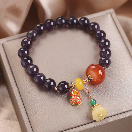 Lucky•Natural Amethyst Lotus Bracelet