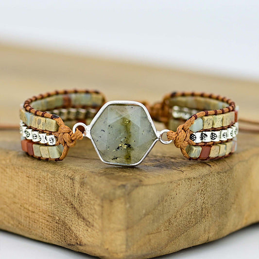 Labradorite Hexagon Bracelet