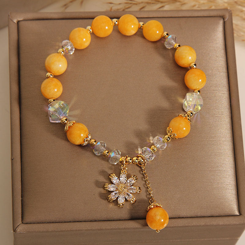 Chrysanthemum • Natural Yellow Agate Bracelet