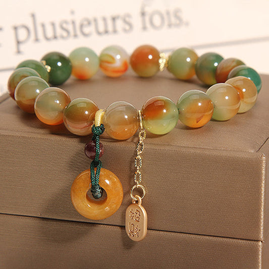 Safety clasp • Natural colorful agate bracelet