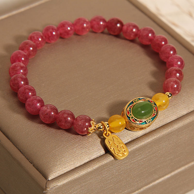 Good Luck • Strawberry Crystal Bracelet