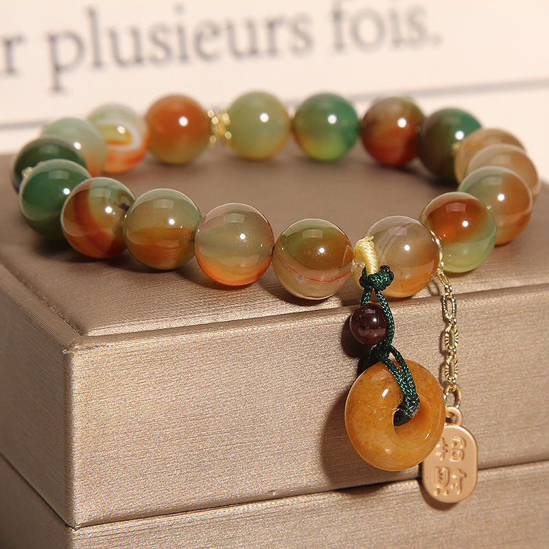Safety clasp • Natural colorful agate bracelet
