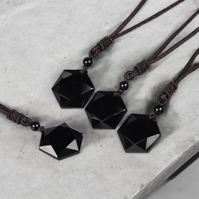 Obsidian Protection Pendant Necklace