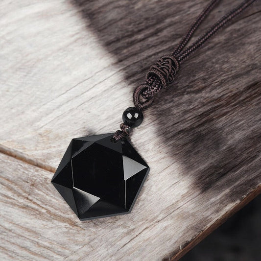 Obsidian Protection Pendant Necklace