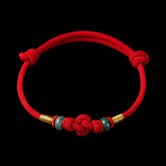 Red String Jade Luck Knot Couple Bracelet