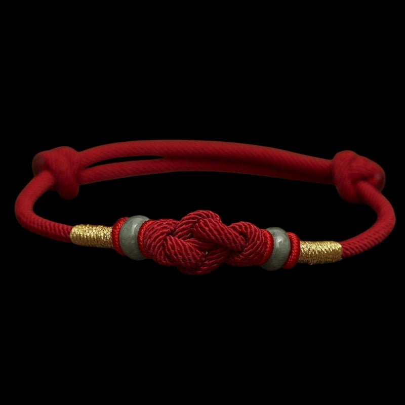 Red String Jade Luck Knot Couple Bracelet