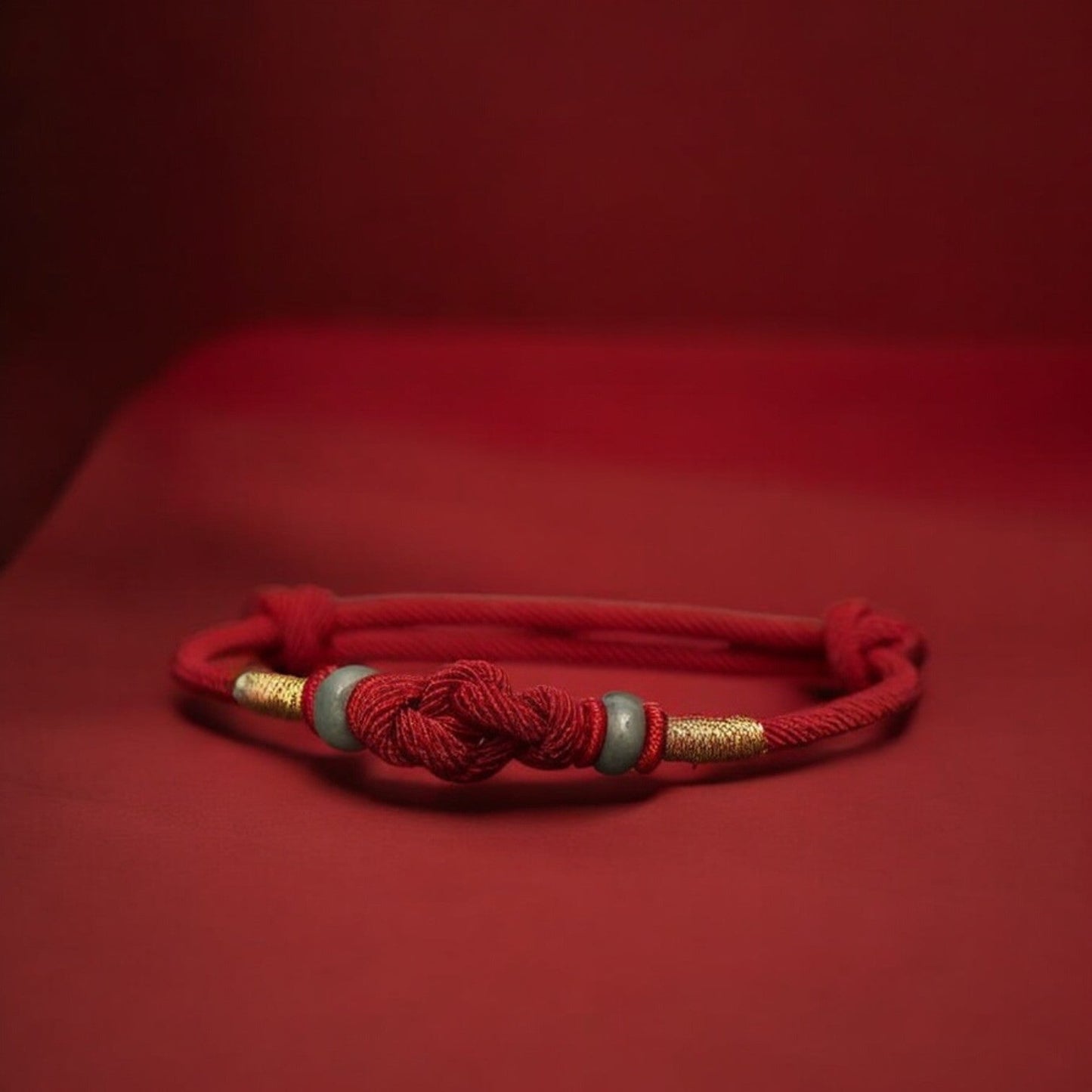 Red String Jade Luck Knot Couple Bracelet