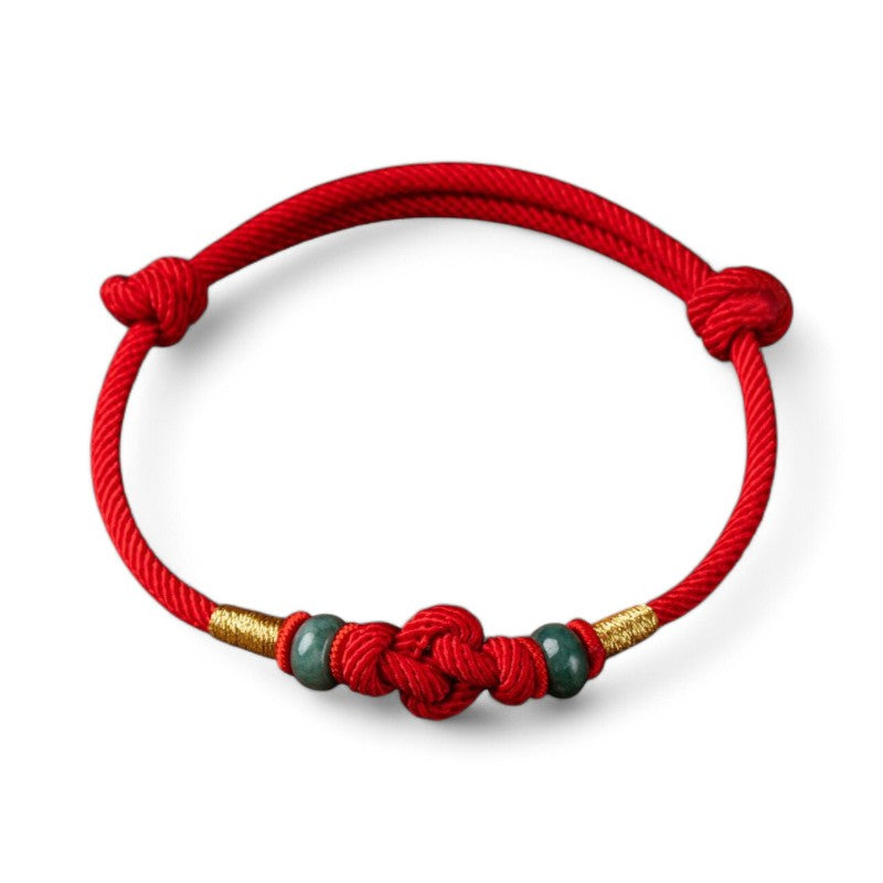 Red String Jade Luck Knot Couple Bracelet