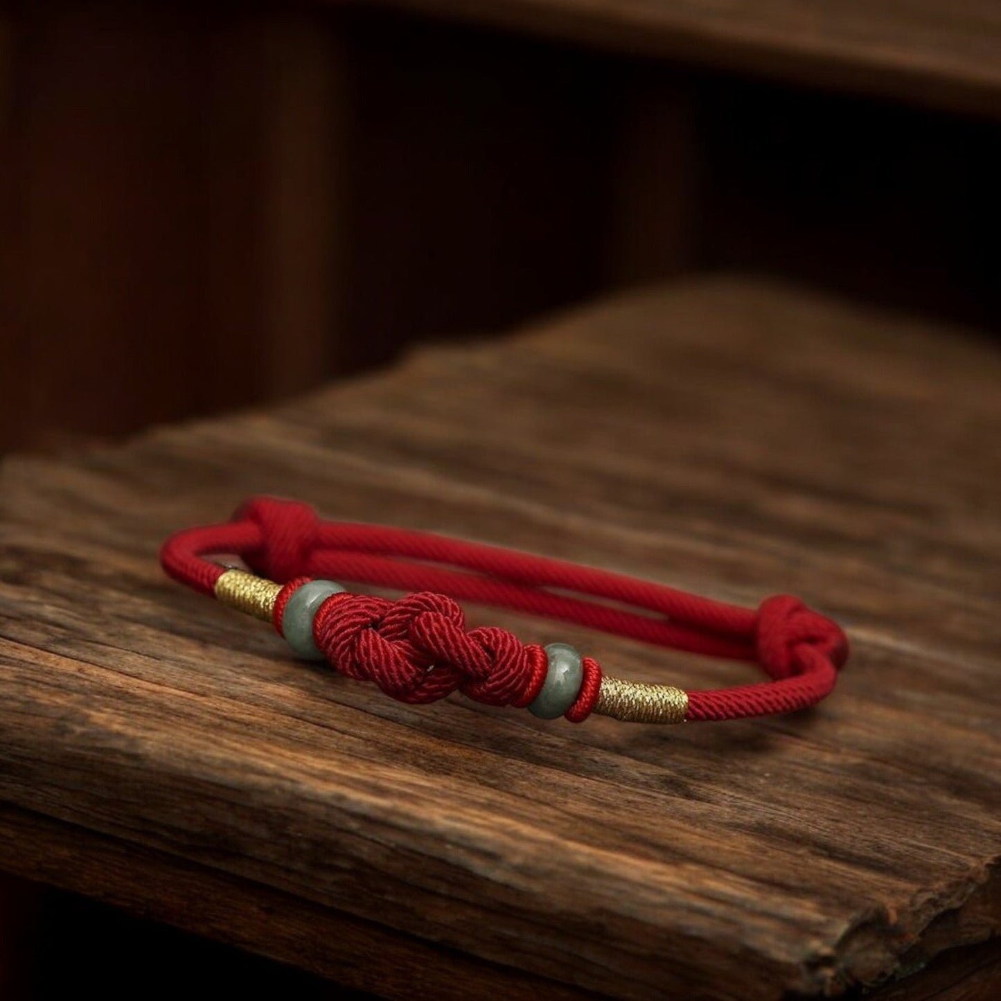 Red String Jade Luck Knot Couple Bracelet