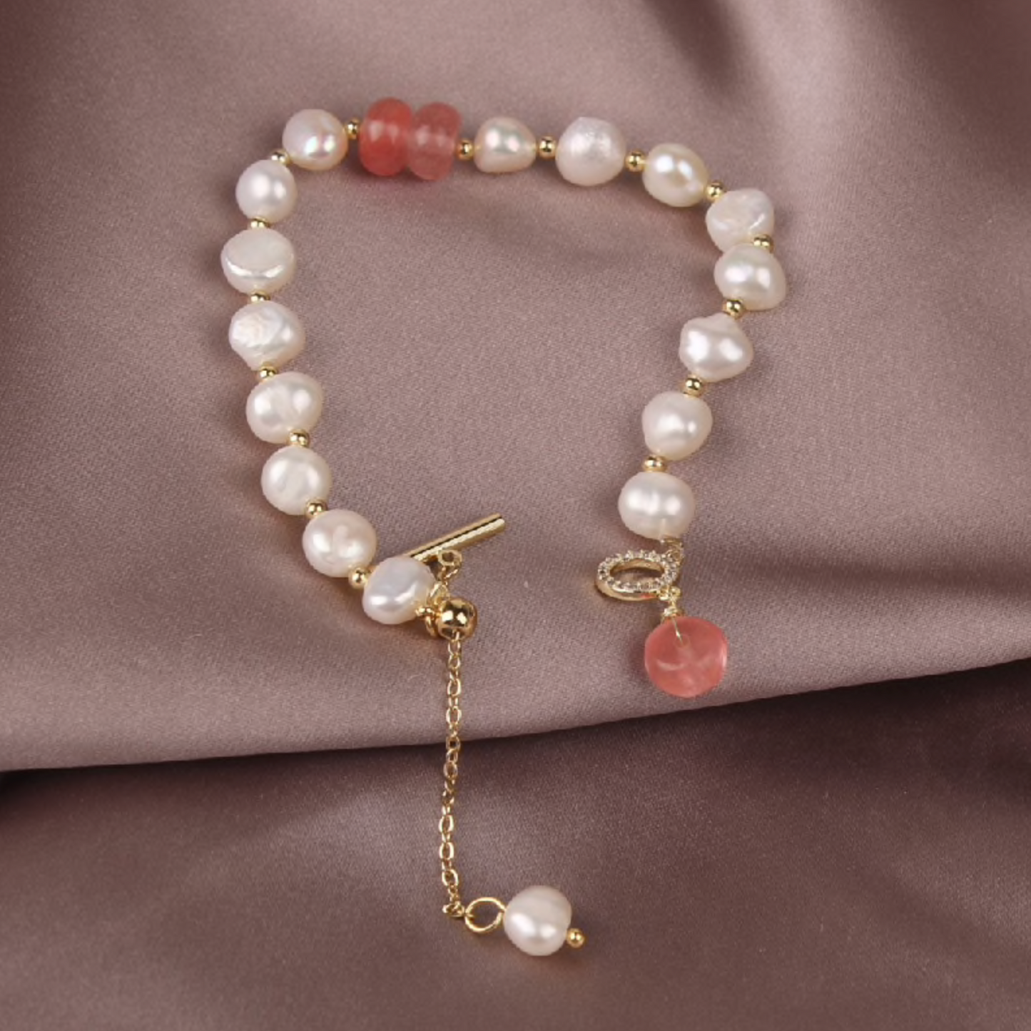 Freshwater Pearl & Aventurine Bracelet