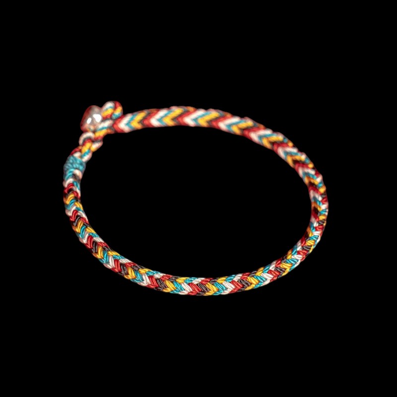 Tibetan Handmade Five Color Braid String Bracelet