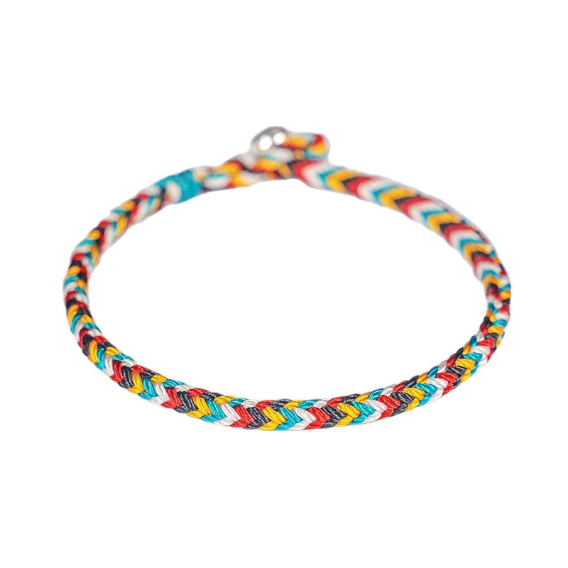 Tibetan Handmade Five Color Braid String Bracelet