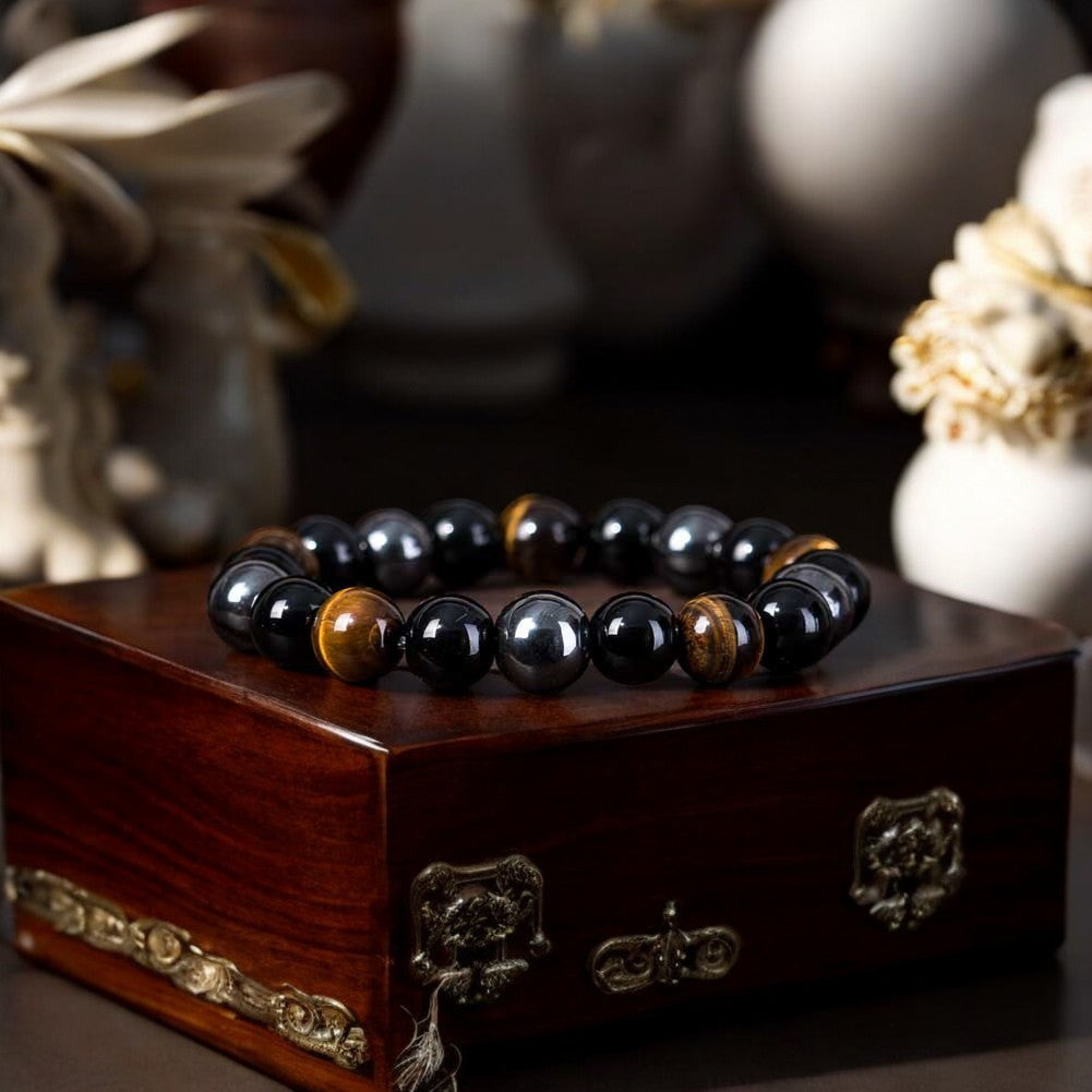 Tiger’s Eye Obsidian Hematite Bracelet