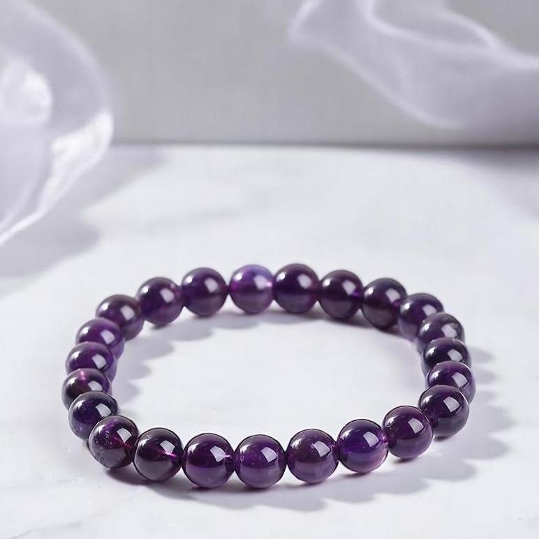 Amethyst Crystal Bead Bracelet