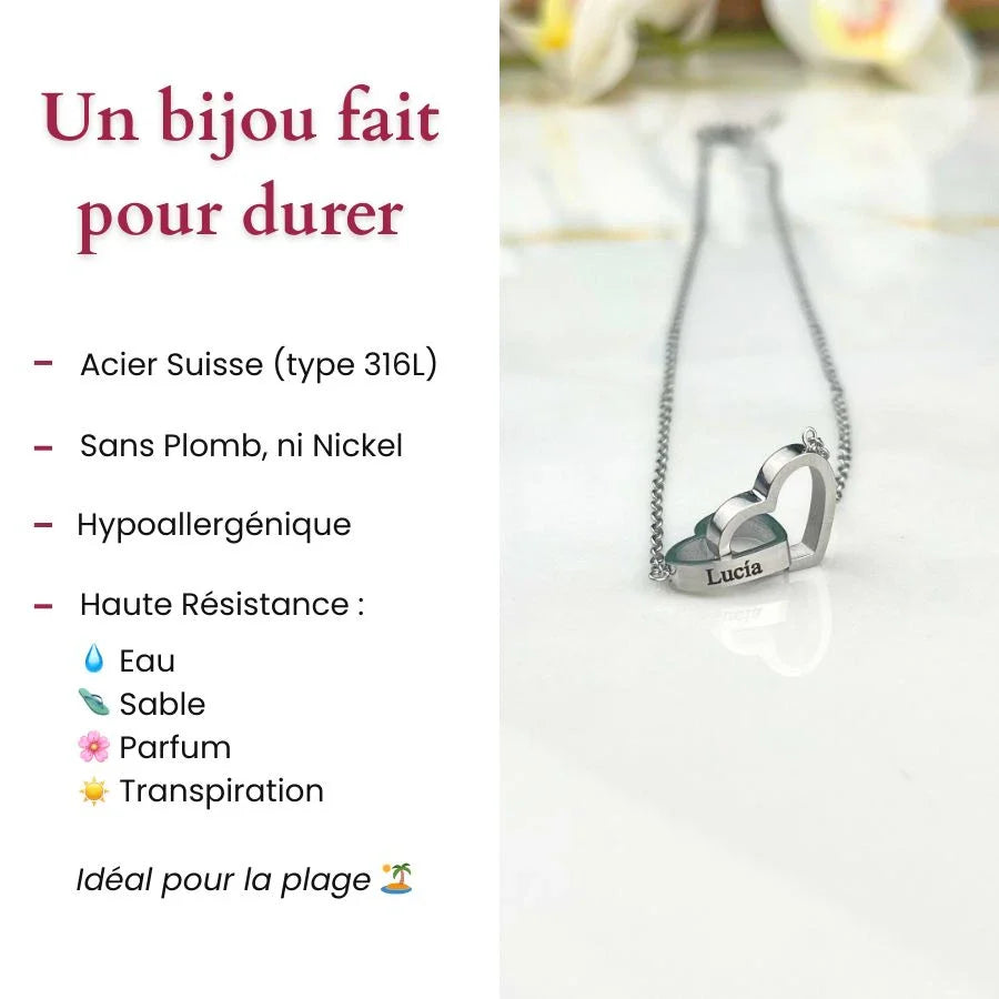 Eternal Rose Bear & Personalized Necklace