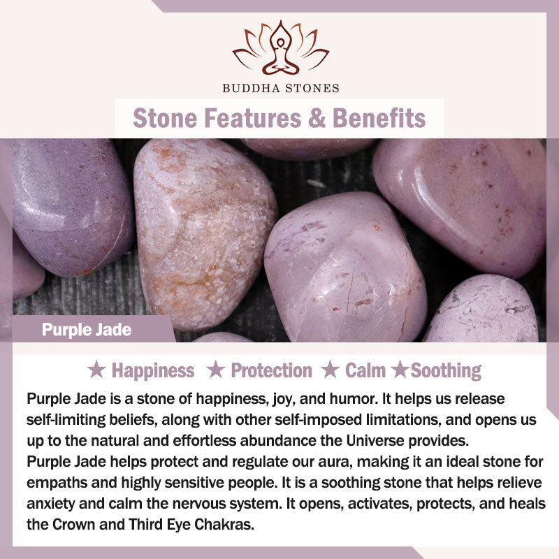 Bodhi Stones Purple Jade Happiness Protection Bracelet Bangle