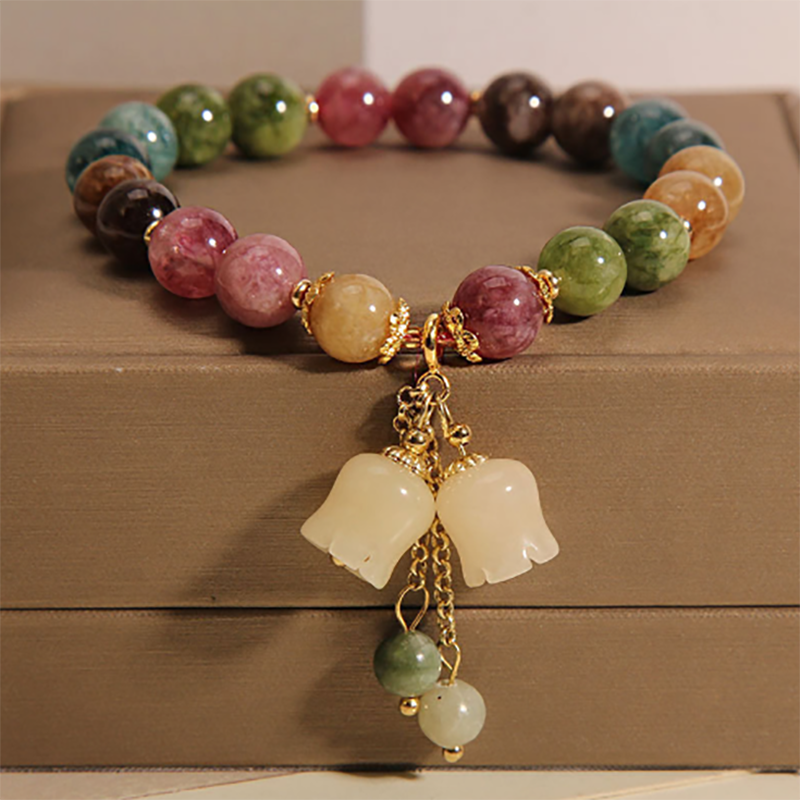 Pulsera de turmalina de color natural