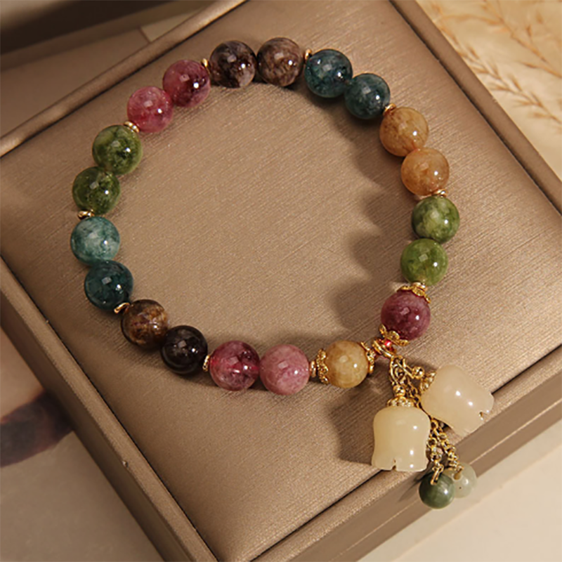 Pulsera de turmalina de color natural